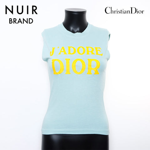 クリスチャンディオール Christian Dior ロゴプリント ジョンガリアーノ期 J'ADORE   John Galliano タンクトップ グリーン WS9284