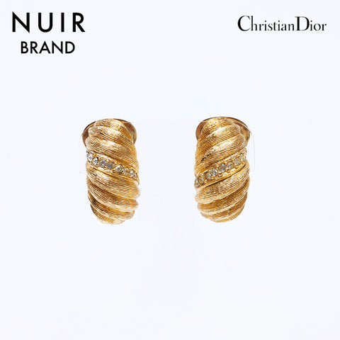 Christian Dior Vintage rhinestones Earring gold WS9285