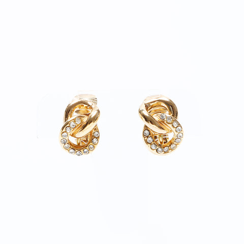 Christian Dior Vintage strass Boucle d'oreille or WS9302