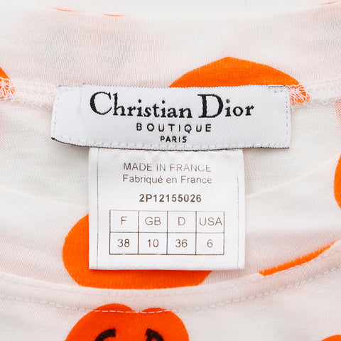 クリスチャンディオール Christian Dior CD ロゴ ハート 半袖Ｔシャツ ホワイト WS9311