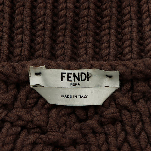 フェンディ FENDI セーター 厚手 クロップド丈  ニット ブラウン WS9312