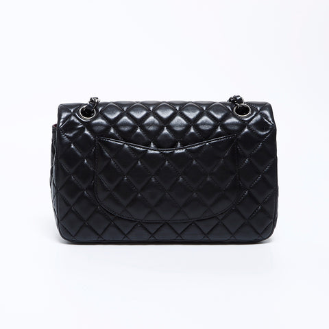 Chanel Chanel Nr. 12 Doppelklappe Matelasse Coco Mark Drehen Sie Schloss Silber Hardware -Umhängetasche Schwarz WS9313