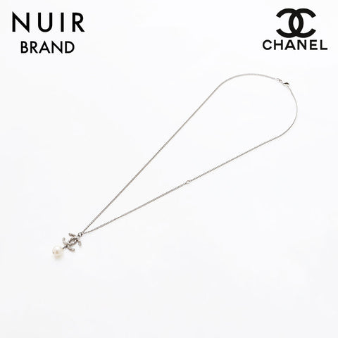 シャネル CHANEL V14 パール ココマーク ネックレス シルバー WS9317