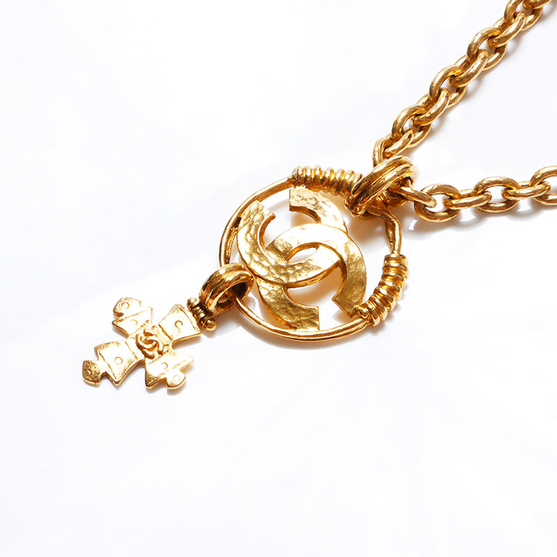 CHANEL 94P COCO Mark Cross Brand Jewelry Necklace gold WS9318 – NUIR ...