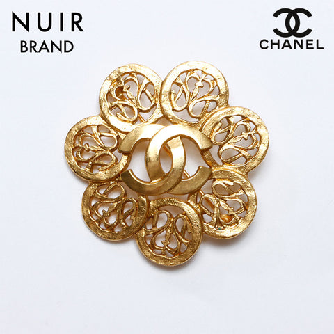 CHANEL 95A COCO Mark Metal Brooch gold WS9320
