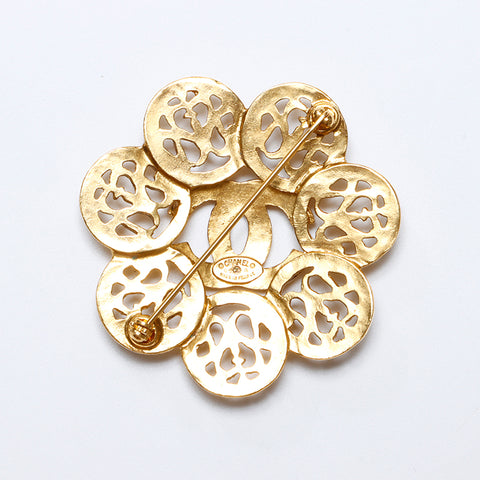 CHANEL 95A COCO Mark Metal Brooch gold WS9320