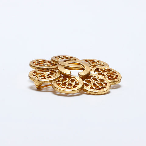 CHANEL 95A COCO Mark Metal Brooch gold WS9320