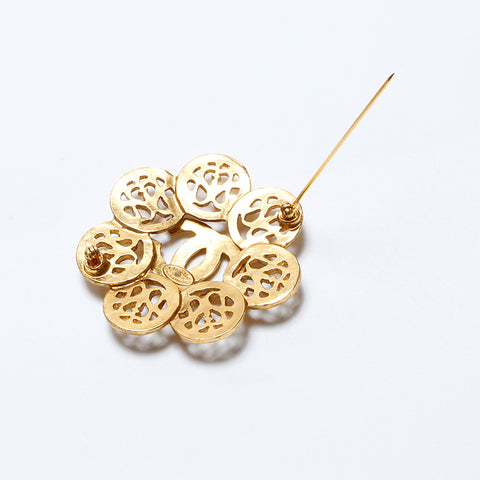 CHANEL 95A COCO Mark Metal Brooch gold WS9320