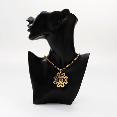 CHANEL 95P COCO Mark Chain Necklace gold WS9323