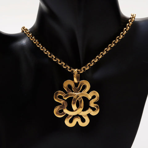 CHANEL 95P COCO Mark Chain Necklace gold WS9323