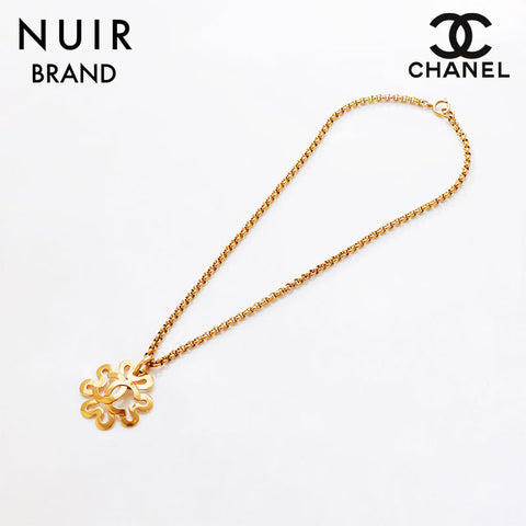 CHANEL 95P COCO Mark Chain Necklace gold WS9323