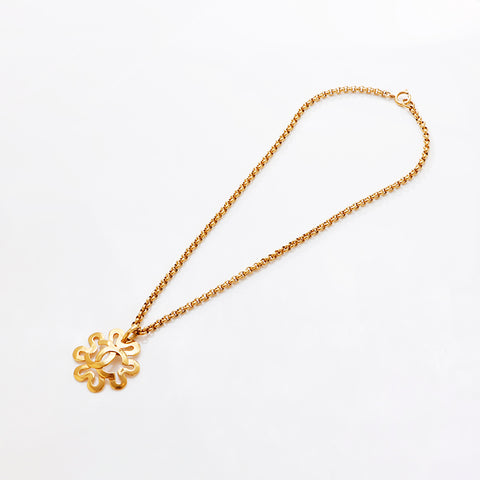 CHANEL 95P COCO Mark Chain Necklace gold WS9323