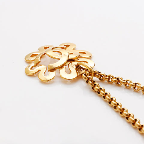 CHANEL 95P COCO Mark Chain Necklace gold WS9323