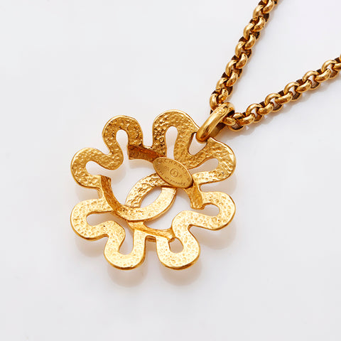 CHANEL 95P COCO Mark Chain Necklace gold WS9323