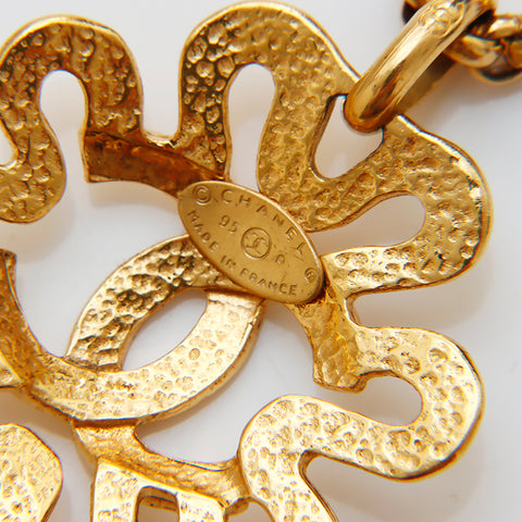 CHANEL 95P COCO Mark Chain Necklace gold WS9323