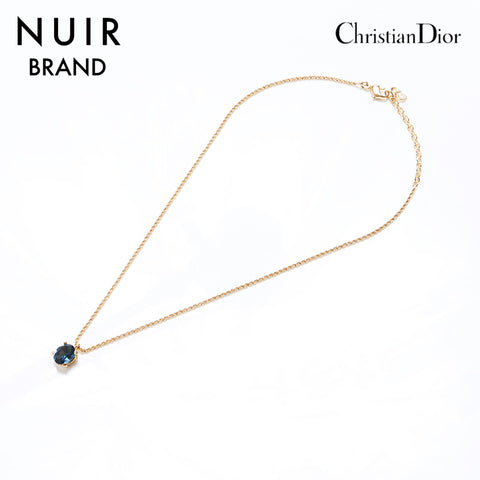 クリスチャンディオール Christian Dior ラインストーン ネックレス ゴールド WS9331