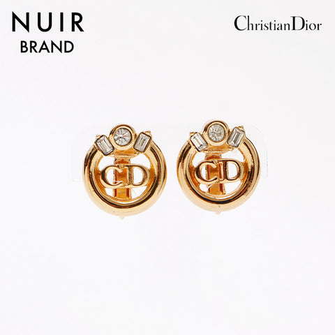 Christian Dior Vintage CD Logo Rucassement des boucles d'oreilles Gold WS9340