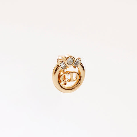 克里斯蒂安·迪奥（Christian Dior）复古CD徽标水钻耳环金WS9340