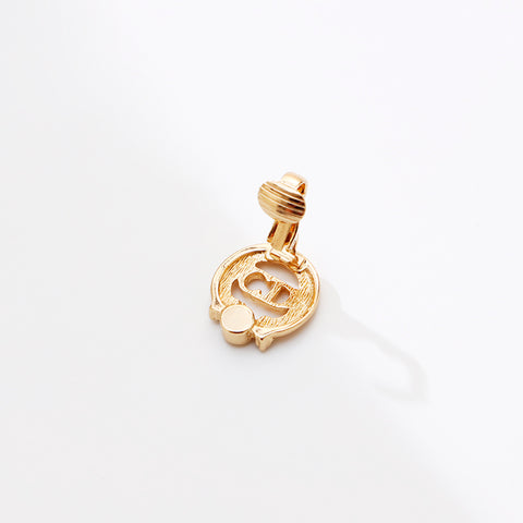 克里斯蒂安·迪奥（Christian Dior）复古CD徽标水钻耳环金WS9340