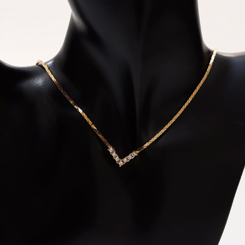 クリスチャンディオール Christian Dior ラインストーン vマーク