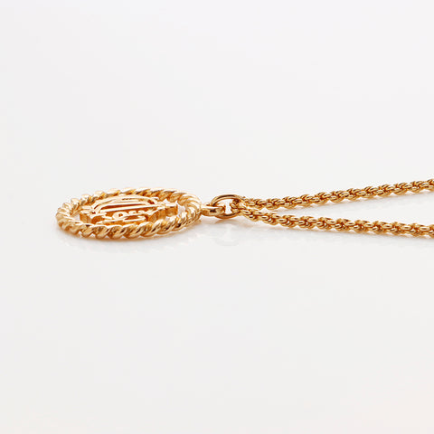 Christian Dior Vintage Logo Chain Necklace gold WS9345