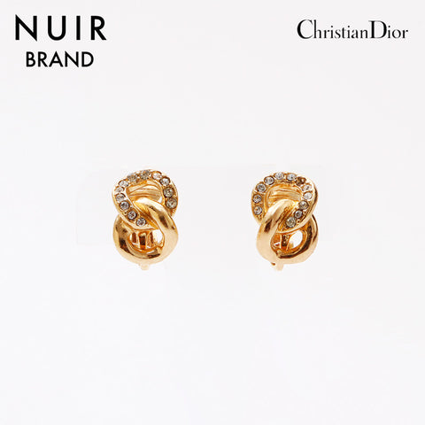 Christian Dior vintage Chain Roucles d'oreilles en ruines Gold WS9349