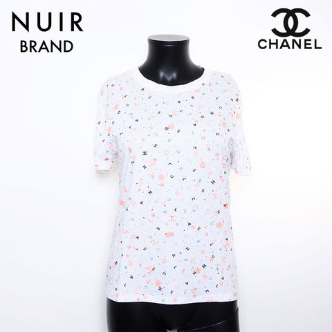 シャネル CHANEL Size:XS ココマーク 総柄 コットン P70442 半袖Ｔシャツ ホワイト WS9356