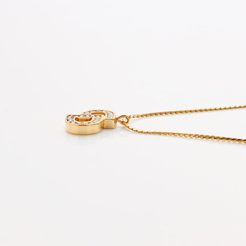 Christian Dior vintage Strass CD Logo Collier or WS9367