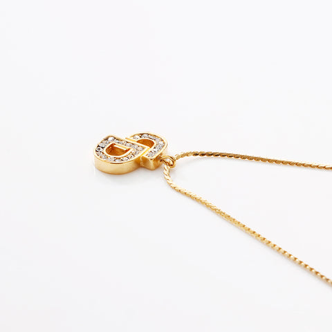 Christian Dior vintage Strass CD Logo Collier or WS9367