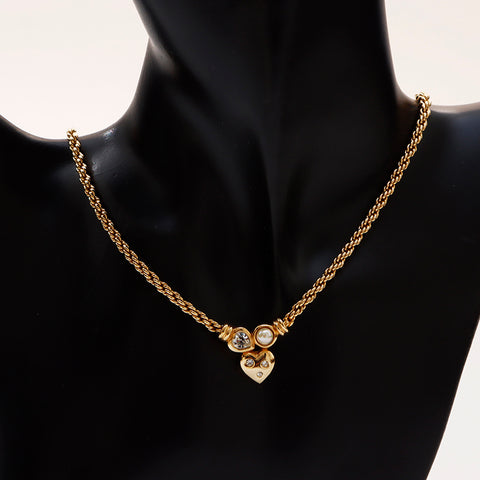 克里斯蒂安·迪奥（Christian Dior）复古心水钻项链金WS9369