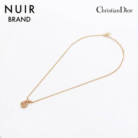 克里斯蒂安·迪奥（Christian Dior）老式CD徽标水钻项链金WS9374