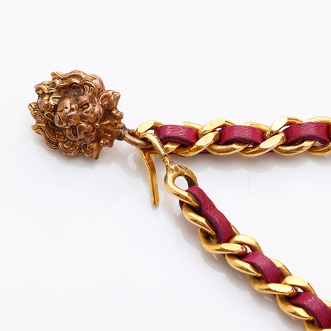Chanel Chanel Lion Chain en cuir Collier CEINDAGE ROSE WS9382