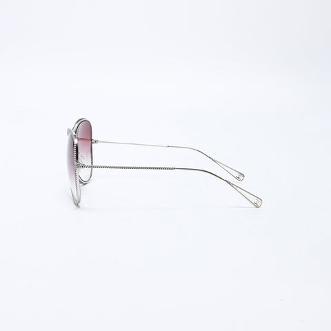 CHANEL COCO Mark Color Lens Purple sunglasses Silver WS9396