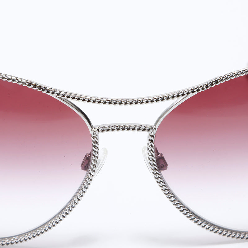 CHANEL COCO Mark Color Lens Purple sunglasses Silver WS9396 – NUIR