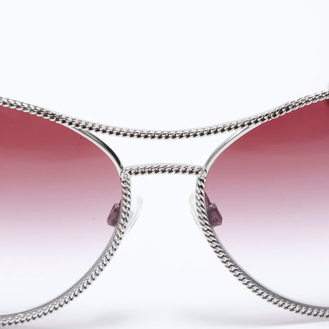 CHANEL COCO Mark Color Lens Purple sunglasses Silver WS9396