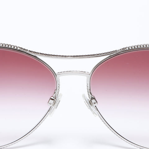 CHANEL COCO Mark Color Lens Purple sunglasses Silver WS9396