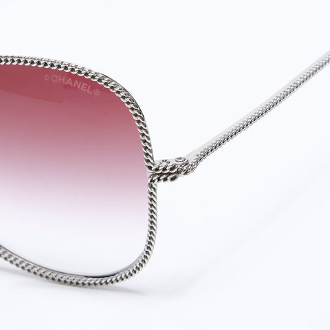 CHANEL COCO Mark Color Lens Purple sunglasses Silver WS9396