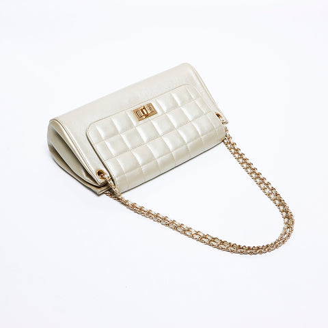 CHANEL 7th series 2.55 Matelasse Chain Shoulder Bag gold WS9412