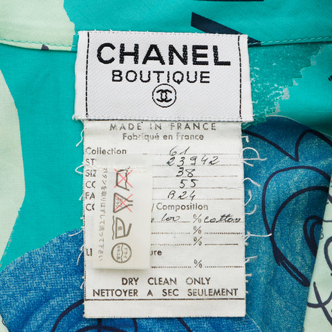 Chanel Coco Mark Print Double Jacket Green WS9436