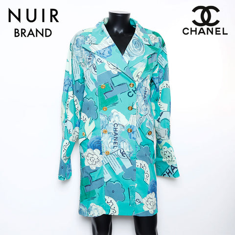 Chanel Coco Mark Print Double Jacket Green WS9436