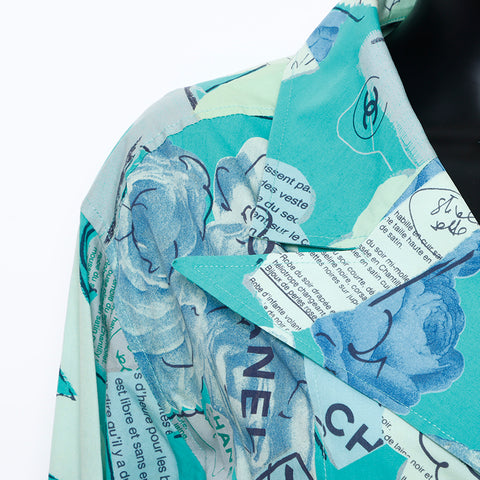 Chanel Coco Mark Print Double Jacket Green WS9436