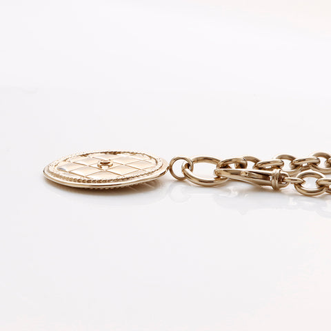 CHANEL B15K COCO Mark Medal Chain Necklace gold WS9442