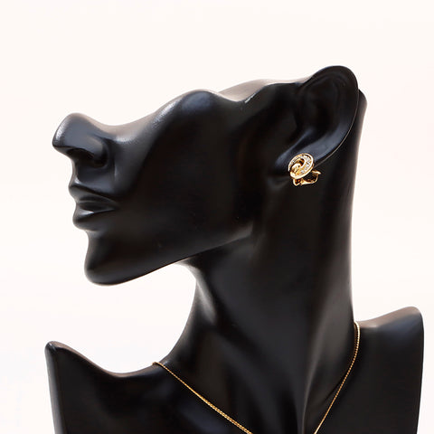 Christian Dior Vintage Rhinestone Necklace Set Earring gold WS9444