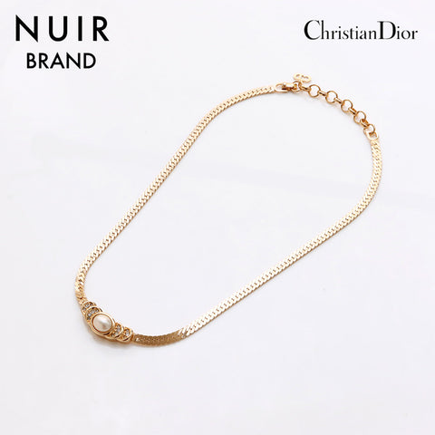 克里斯蒂安·迪奥（Christian Dior）复古树脂珍珠水钻项链黄金WS9455