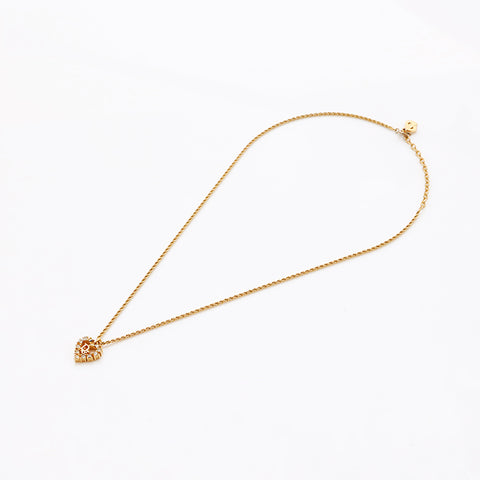 克里斯蒂安·迪奥（Christian Dior）老式水钻心脏项链金色WS9456
