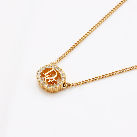 Christian Dior Vintage rhinestones Necklace gold WS9457