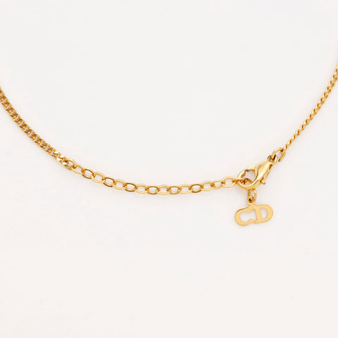 Christian Dior Vintage rhinestones Necklace gold WS9457