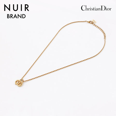 克里斯蒂安·迪奥（Christian Dior）老式CD徽标水钻项链金WS9459