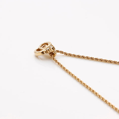 克里斯蒂安·迪奥（Christian Dior）老式CD徽标水钻项链金WS9459