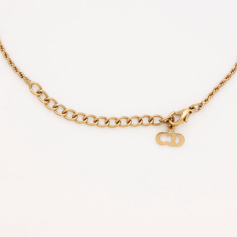 克里斯蒂安·迪奥（Christian Dior）老式CD徽标水钻项链金WS9459